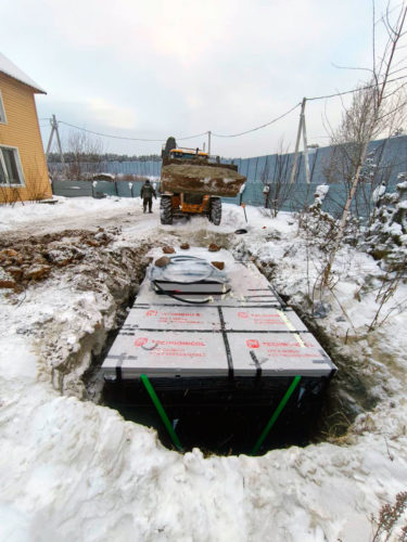 Зимний монтаж погреба Уралец-10.